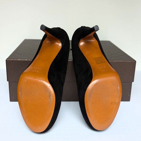 Gucci Betty High Heel Platform Bootie Size 36.5 | 6.5 Black Suede Bamboo Tassel - Picture 8 of 15